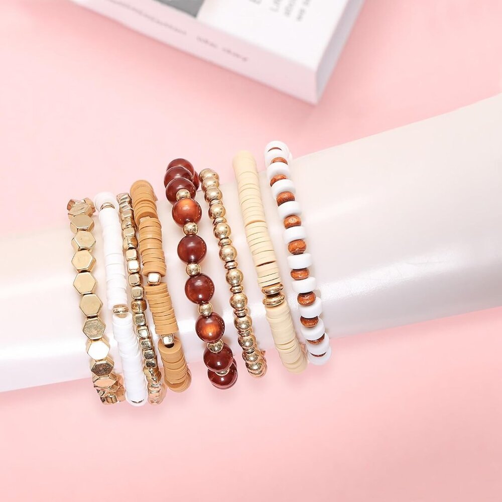Elastic Layering Bracelets - 13pcs Stackable Boho… - image 2